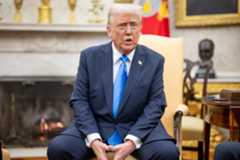 Donald Trump in the Cabinet Room of the White House on Feb. 11, 2025.