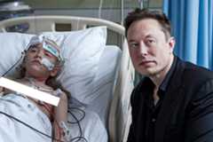 Fake AI-generated image purporting to show Elon Musk at the bedside of a sick kid.