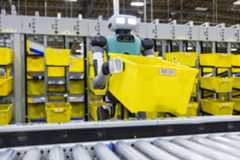 Agility Digit robot at an Amazon warehouse.