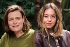 GQ's Katherine Stoeffel and actress Sydney Sweeney in screenshots that have gone viral.