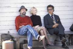 Publicity still for the 1997 movie Wag the Dog featuring Robert DeNiro, Anne Heche, and Dustin Hoffman.
