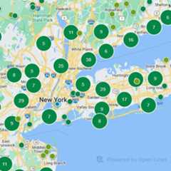 GOLF Course Finder zoomed in to New York golf courses