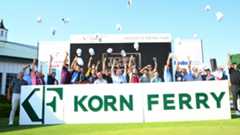 Korn Ferry Tour graduates toss their hats.