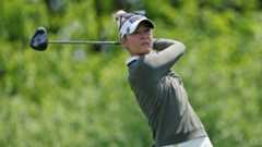 Nelly Korda hits a tee shot at the U.S. Women's Open