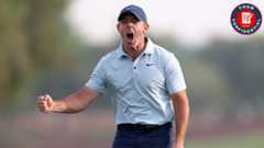 Rory McIlroy celebrates a made putt