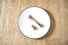 残った骨はこれだけ。ごちそうさまでした!