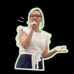 Larissa Waters speaking into a microphone