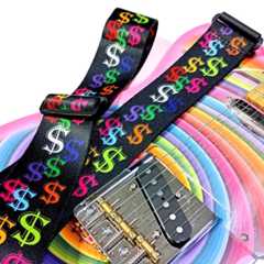 取付け Perri's (ペリーズ) LPCP-7209 ドル柄ギターストラップ Bullfighter D-133 『にじ』 その2