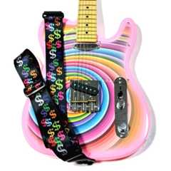 取付け Perri's (ペリーズ) LPCP-7209 ドル柄ギターストラップ Bullfighter D-133 『にじ』 その5