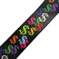 外観 Perri's (ペリーズ) LPCP-7209 ドル柄ギターストラップ ドルマーク接写