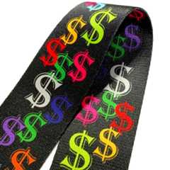 仕様 Perri's (ペリーズ) LPCP-7209 ドル柄ギターストラップ 両面全域熱転写プリント