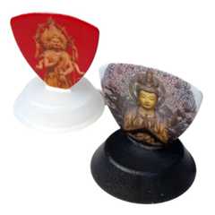 飾って楽しむ PICKBOY (ピックボーイ) 日本のおみやげギターピック PB100M001 彫刻シリーズ Shinjo ピックスタンド