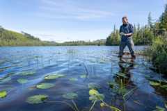 Archaeologist Chris Hebda at Top Knot Lake, British Columbia