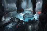 Concept art of Argent Moon's reactor room.