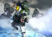 A UNSC Cryo Trooper wielding what appears to be an M7057, modified to shoot their cryo munitions.