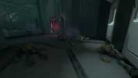 The Famine skull surrounded by dead Flood combat forms in Halo 2: Anniversary.