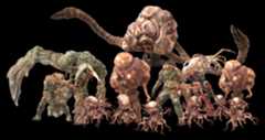 A render of a collection of Flood forms, as they appear in Halo: Fireteam Raven.