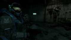 Carter-A259 of NOBLE Team inspecting dead UNSC Army troopers, as seen in Halo: Reach campaign level Winter Contingency.