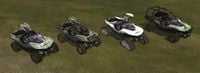 Cut Halo 2 variants for the (left to right) regular M12, M868 Tropic, M862 Arctic and M914 Recovery Warthogs.