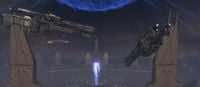 The Dreadnought entering the portal rift.
