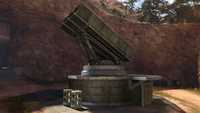 The surface-to-air missile launcher in the base.