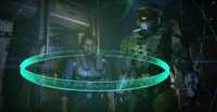 A holographic representation of the ring, broken after the battle.