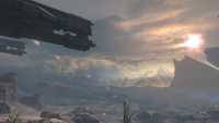 UNSC frigates attack the Covenant.