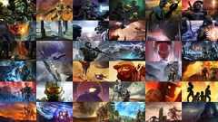 A compilation of cover artworks for all of the Halo novels published 2001-2024.
