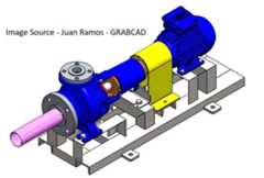 Centrifugal Pump with Motor AutoCAD model