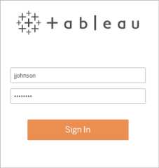 The Tableau login screen.