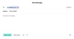 Addressing an email to the world in HEY