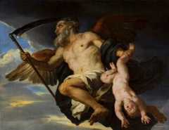 Zeventiende-eeuwse verbeelding van Chronos door Giovanni Francesco Romanelli