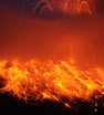 The Tungurahua volcano erupts in Pelileo, Ecuador, billowing ash into the sky and sending super-hot lava down its slopes, causing authorities to evacuate nearby villages