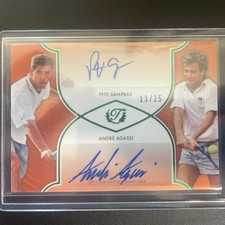 2025 Topps Triumphant Pete Sampras Andre Agassi Dual Auto Orange Foil /25
