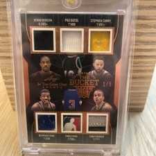 2024 Leaf Bucket List 6 Patch Game Used 1/5 Steph, Parker, Chris Paul LOGOMAN