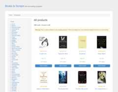 books.toscrape.com Main window