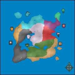 My first edited world map, made with the free downloadable version of this generator and Piskel.com- I wrote some lore for it on my Patreon, click here for a loredump (; An edited pixel world map