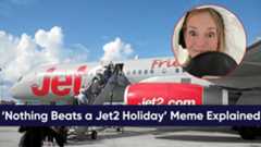 Jet2 airplane photo and a picture of voiceover artist Zoë Lister, who says the Nothing Beats a Jet2 Holiday line.