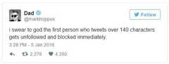 @Markhoppus Tweet Funny tweet about twitter increasing their character count