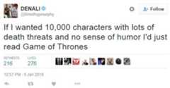 Game of Thrones Joke game of thrones joke about Twitter's increase of character limit