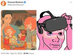 Virtual Reality Possum Reviews @ReviewsPossum m 10:14 AM·Sep 21, 2023·87.9K Views oculus 보고 ...