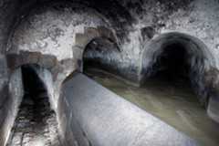 The Wein River, canalized and put underground, merged with the Vienna sewer system