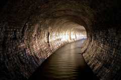 Tibbetts Brook running through a tunnel underneath New York City