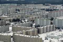 An aerial picture of buildings