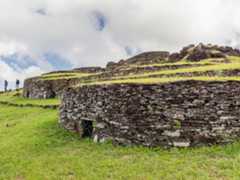 stone houses on Easter Island