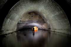 Tunnel that holds the River Sheaf below Sheffield, England