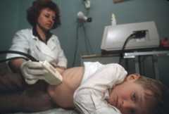 a boy at a medical exam