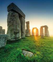 A view of Stonehenge at sunset