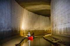 Canoeing on the Park River, in a tunnel beneath Hartford, Connecticut