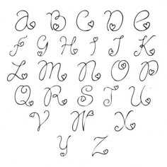 the letters and numbers that are drawn in cursive handwriting